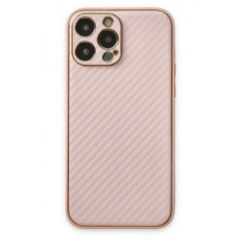 Mey İthalat®  iPhone 13 Pro Kılıf Coco Karbon Silikon - Pembe