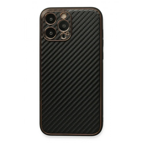 Mey İthalat®  iPhone 13 Pro Kılıf Coco Karbon Silikon - Siyah