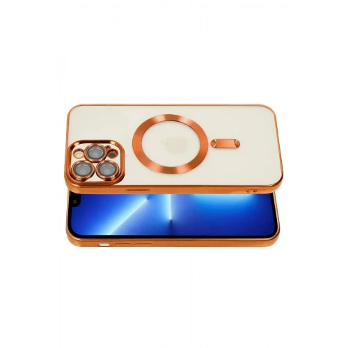 Mey İthalat®  iPhone 13 Pro Kılıf Kross Magneticsafe Kapak - Turuncu