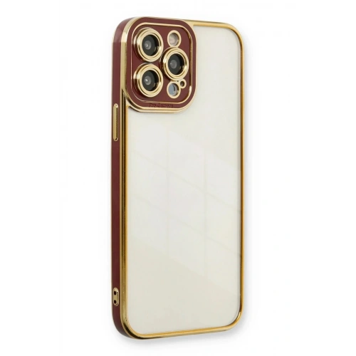 Mey İthalat®  iPhone 13 Pro Kılıf Liva Lens Silikon - Bordo