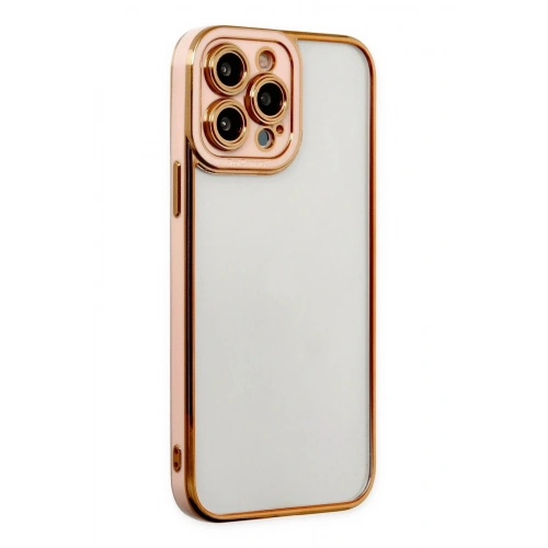 Mey İthalat®  iPhone 13 Pro Kılıf Liva Lens Silikon - Rose