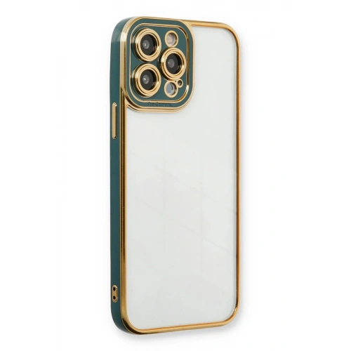 Mey İthalat®  iPhone 13 Pro Kılıf Liva Lens Silikon - Yeşil