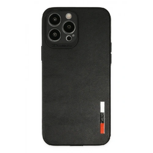Mey İthalat®  iPhone 13 Pro Kılıf Loop Deri Silikon - Siyah