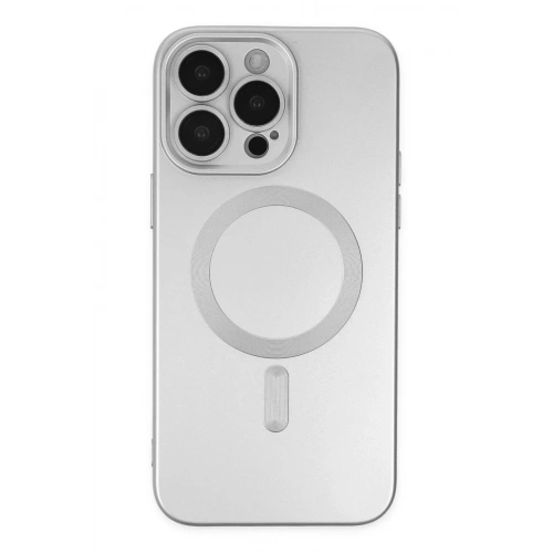 Mey İthalat®  iPhone 13 Pro Kılıf Moshi Lens Magneticsafe Silikon - Gümüş