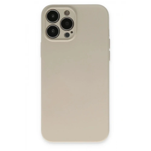 Mey İthalat®  iPhone 13 Pro Kılıf Nano içi Kadife Silikon - Bej