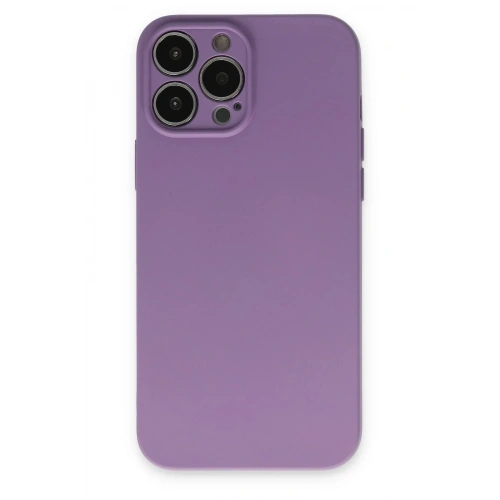Mey İthalat®  iPhone 13 Pro Kılıf Nano içi Kadife Silikon - Koyu Lila