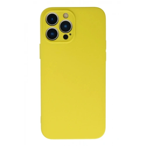 Mey İthalat®  iPhone 13 Pro Kılıf Nano içi Kadife Silikon - Sarı