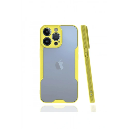 Mey İthalat®  iPhone 13 Pro Kılıf Platin Silikon - Sarı