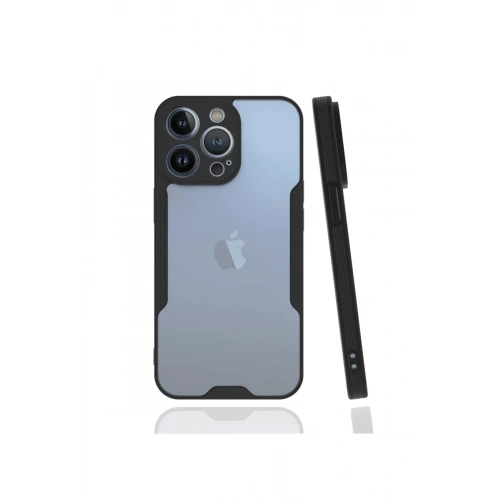 Mey İthalat®  iPhone 13 Pro Kılıf Platin Silikon - Siyah