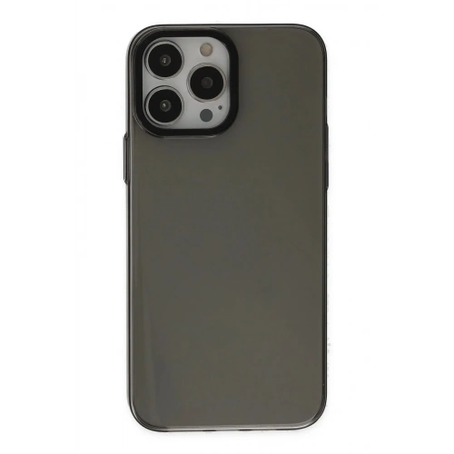 Mey İthalat®  iPhone 13 Pro Max Kılıf Anka PC Sert Metal Kapak - Siyah
