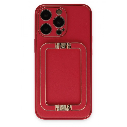 Mey İthalat®  iPhone 13 Pro Max Kılıf Coco Elit Kapak - Kırmızı