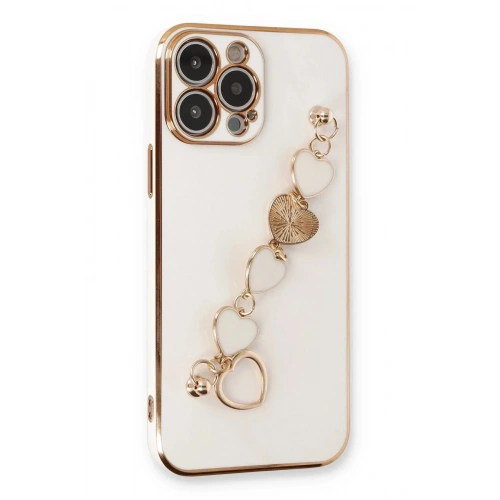 Mey İthalat®  iPhone 13 Pro Max Kılıf Esila Silikon - Beyaz