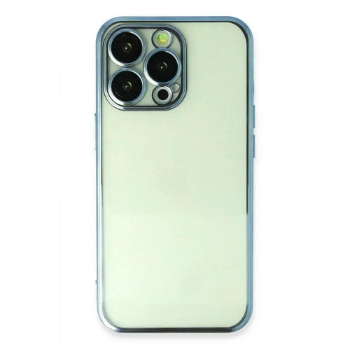 Mey İthalat®  iPhone 13 Pro Max Kılıf  Lensli Silikon - Açık Mavi