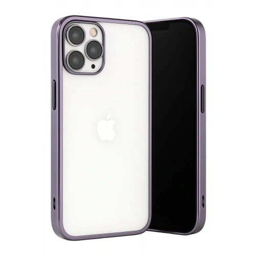 Mey İthalat®  iPhone 13 Pro Max Kılıf  Lensli Silikon - Mor