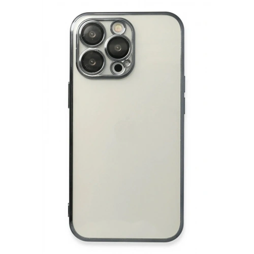 Mey İthalat®  iPhone 13 Pro Max Kılıf  Lensli Silikon - Siyah