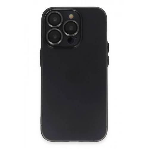 Mey İthalat®  iPhone 13 Pro Max Kılıf Luko Lens Silikon - Siyah