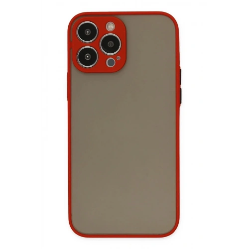 Mey İthalat®  iPhone 13 Pro Max Kılıf Montreal Silikon Kapak - Kırmızı