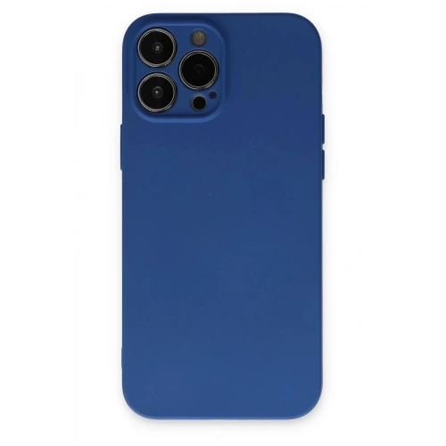 Mey İthalat®  iPhone 13 Pro Max Kılıf Nano içi Kadife Silikon - Lacivert