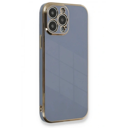 Mey İthalat®  iPhone 13 Pro Max Kılıf Volet Silikon - Mavi