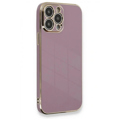Mey İthalat®  iPhone 13 Pro Max Kılıf Volet Silikon - Mor