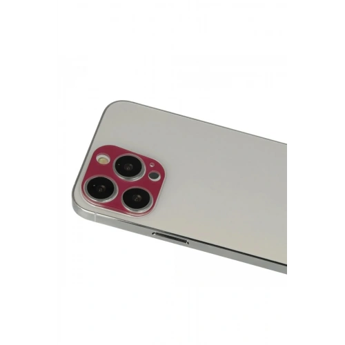 Mey İthalat®  iPhone 13 Pro Max Rainbow Kamera Lens Koruma Cam - Koyu Kırmızı