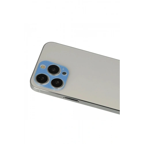 Mey İthalat®  iPhone 13 Pro Max Rainbow Kamera Lens Koruma Cam - Mavi