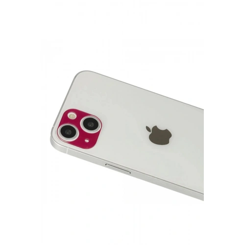 Mey İthalat®  iPhone 13 Rainbow Kamera Lens Koruma Cam - Koyu Kırmızı