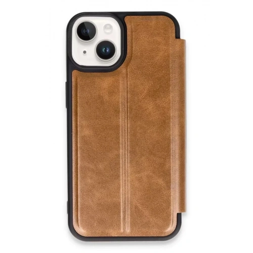 Mey İthalat®   iPhone 14 Kılıf Flip Cover - Taba