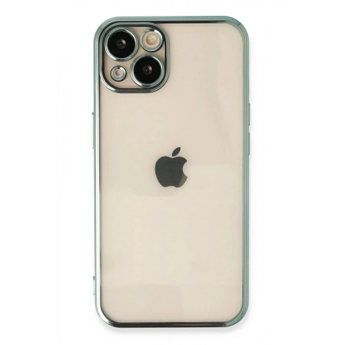 Mey İthalat®  iPhone 14 Kılıf  Lensli Silikon - Yeşil