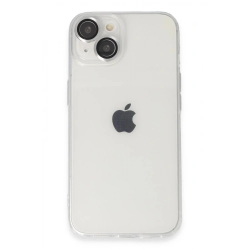 Mey İthalat®  iPhone 14 Kılıf Luko Lens Silikon - Gümüş