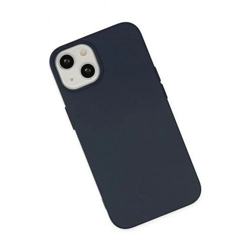 Mey İthalat®  iPhone 14 Kılıf Nano içi Kadife Silikon - Lacivert