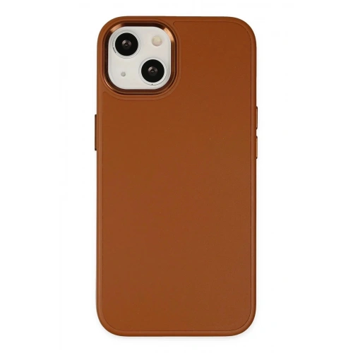 Mey İthalat®  iPhone 14 Plus Kılıf Asya Deri Silikon - Kahverengi