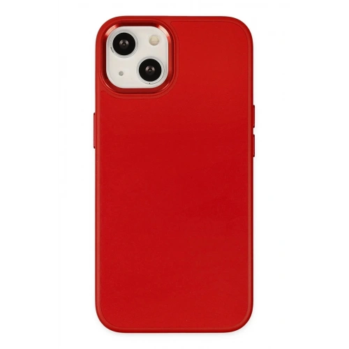 Mey İthalat®  iPhone 14 Plus Kılıf Asya Deri Silikon - Kırmızı