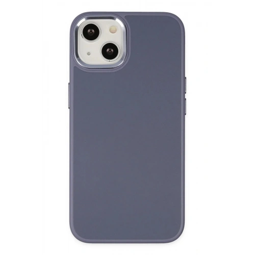 Mey İthalat®  iPhone 14 Plus Kılıf Asya Deri Silikon - Mor