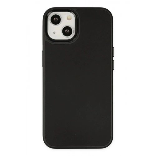 Mey İthalat®  iPhone 14 Plus Kılıf Asya Deri Silikon - Siyah