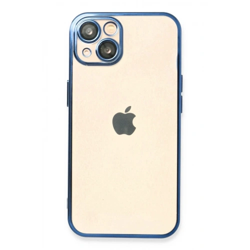 Mey İthalat®  iPhone 14 Plus Kılıf  Lensli Silikon - Açık Mavi