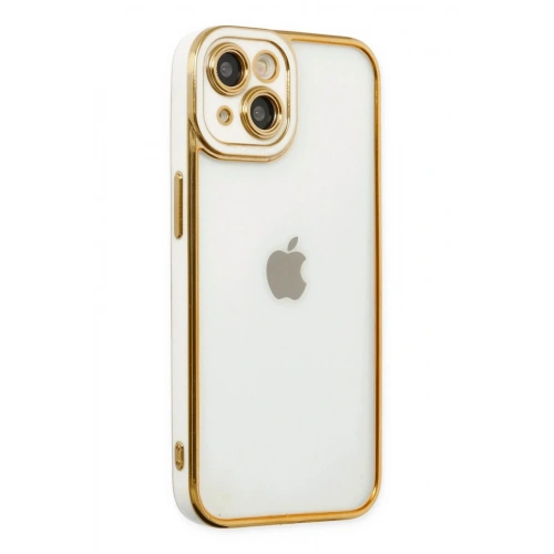 Mey İthalat®  iPhone 14 Plus Kılıf Liva Lens Silikon - Beyaz