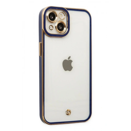 Mey İthalat®  iPhone 14 Plus Kılıf Liva Lens Silikon - Mavi
