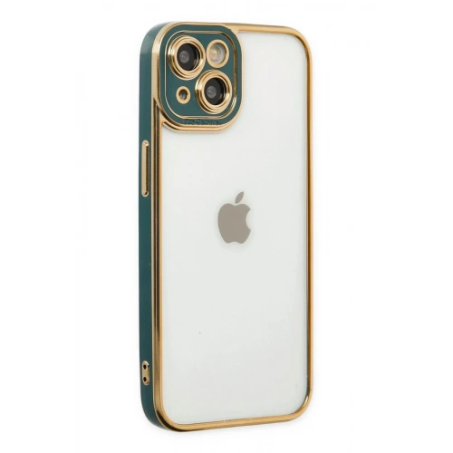 Mey İthalat®  iPhone 14 Plus Kılıf Liva Lens Silikon - Yeşil