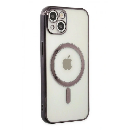 Mey İthalat®  iPhone 14 Plus Kılıf Magneticsafe Lazer Silikon - Siyah