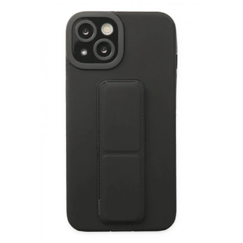Mey İthalat®  iPhone 14 Plus Kılıf Mega Standlı Silikon - Siyah