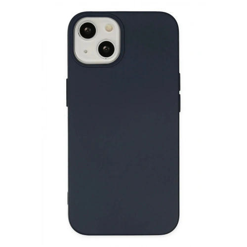 Mey İthalat®  iPhone 14 Plus Kılıf Nano içi Kadife Silikon - Lacivert