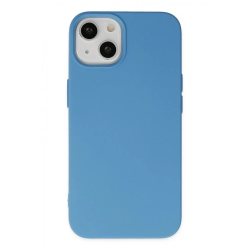 Mey İthalat®  iPhone 14 Plus Kılıf Nano içi Kadife Silikon - Mavi