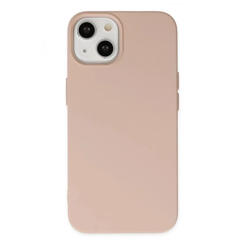 Mey İthalat®  iPhone 14 Plus Kılıf Nano içi Kadife Silikon - Pudra