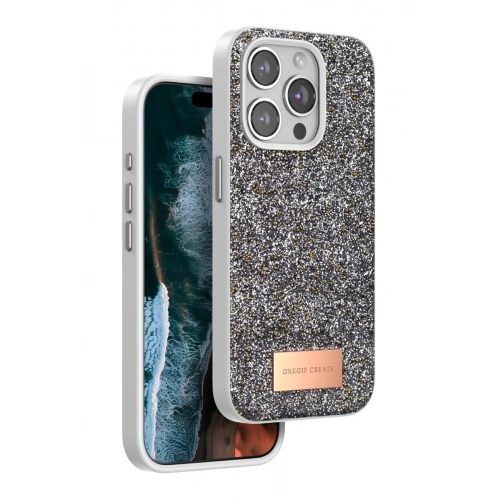 Mey İthalat®   iPhone 14 Pro Bright Simli Kapak - Gümüş