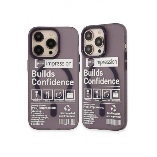 Mey İthalat®  iPhone 14 Pro Kılıf Apollo Magneticsafe Desenli Kapak - Apollo Mor - 6