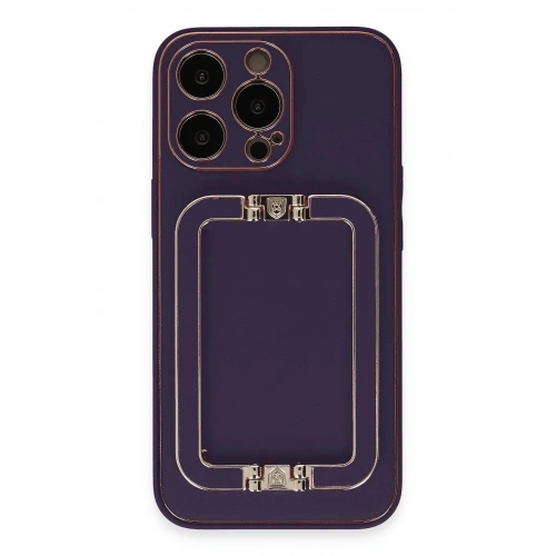Mey İthalat®  iPhone 14 Pro Kılıf Coco Elit Kapak - Derin Mor