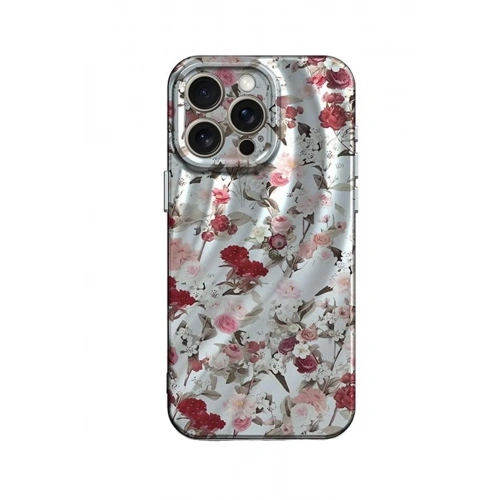 Mey İthalat®  iPhone 14 Pro Kılıf Crew Desenli Kapak - Çiçek
