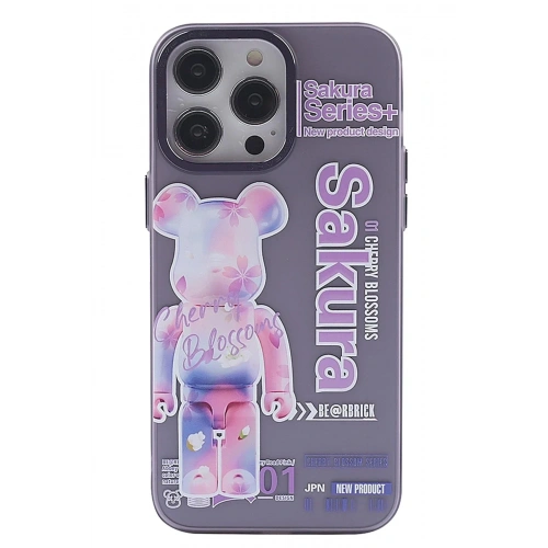 Mey İthalat®  iPhone 14 Pro Kılıf  Desenli Kapak -  Mor - 1