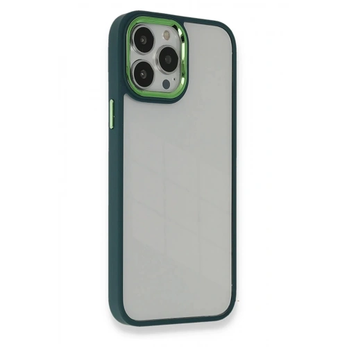 Mey İthalat®  iPhone 14 Pro Kılıf Dora Kapak - Haki Yeşil